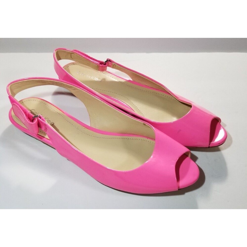 Calvin Klein Women's Shoes Neon Pink Patent US Size 9M Jaylin New  READ BELOW - Picture 3 of 9
